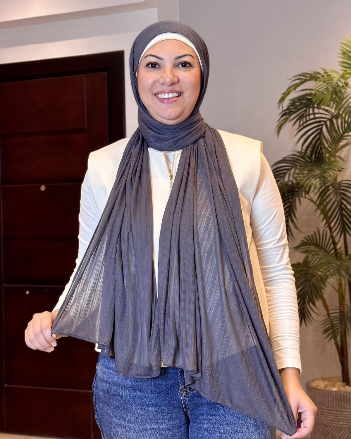 Elvarisse | Dark Grey | Cotton Kuwaiti Scarf