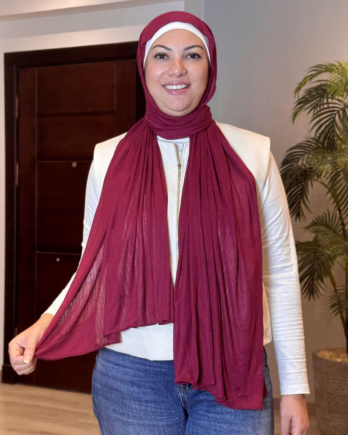 Norissea | Dark Red | Cotton Kuwaiti Scarf