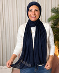 Liora | Dark Blue | Cotton Kuwaiti Scarf