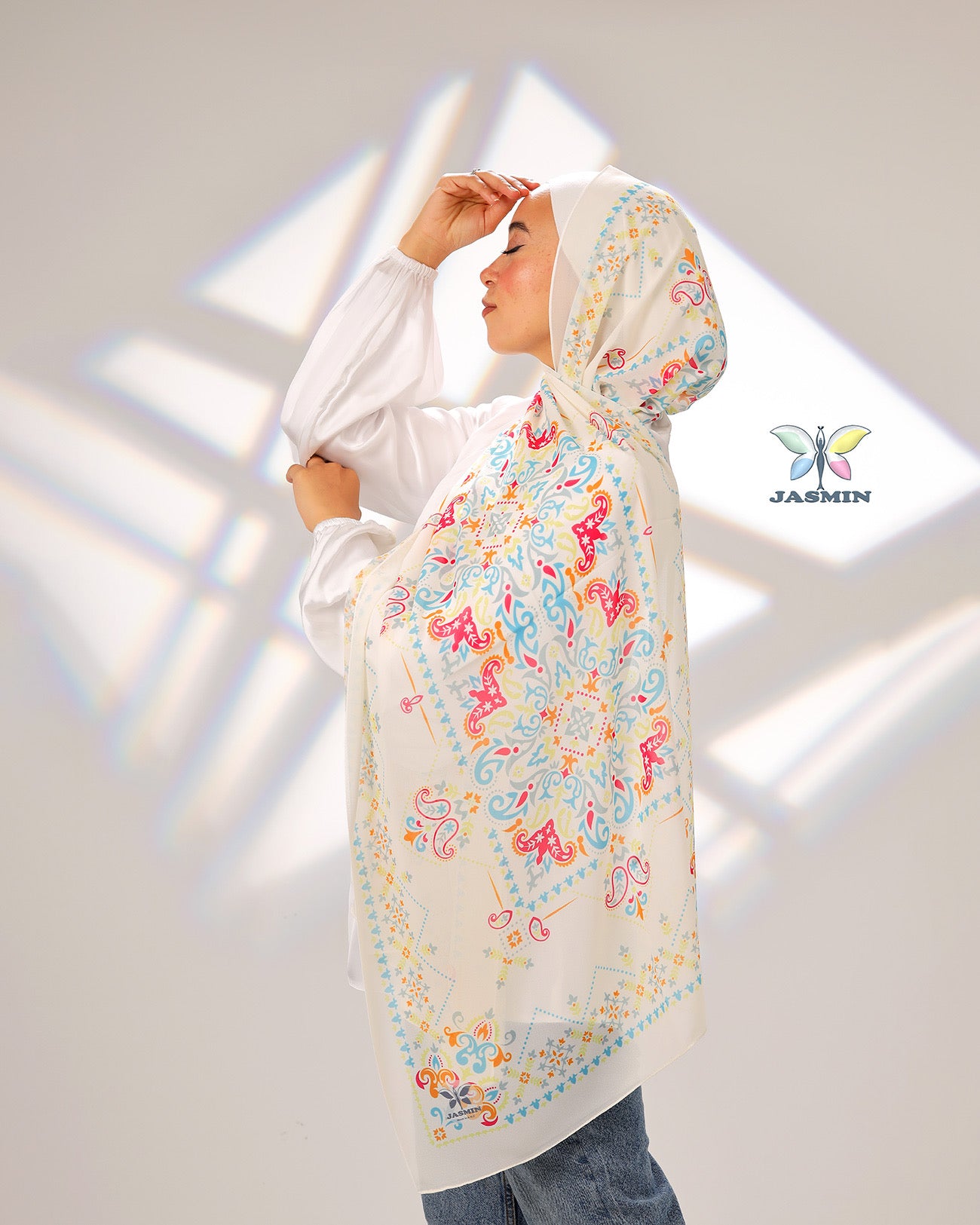 Crimson | Printed Chiffon Scarf