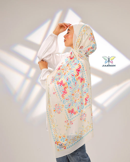 Crimson | Printed Chiffon Scarf