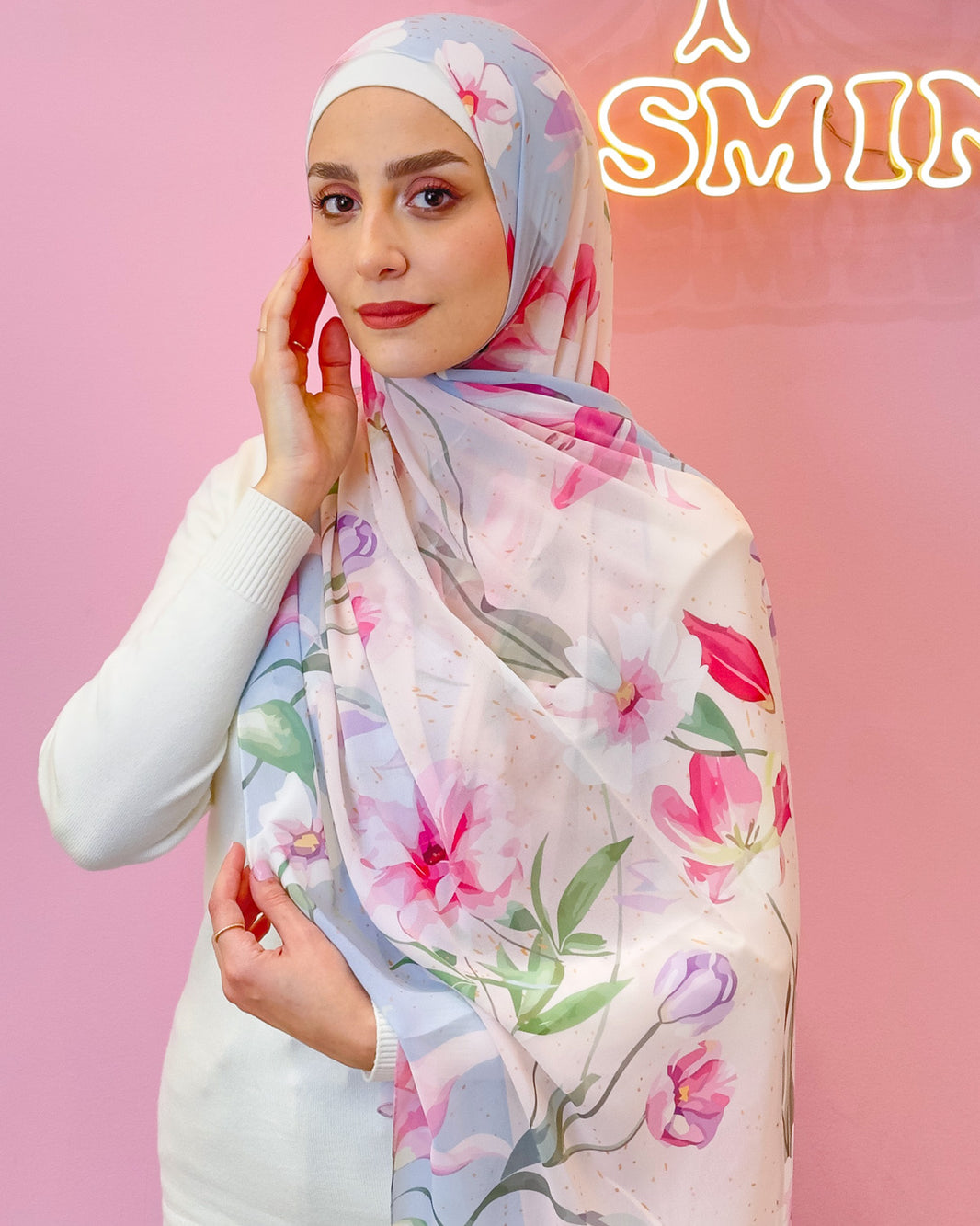 Kim & Co. Printed Chiffon Scarf