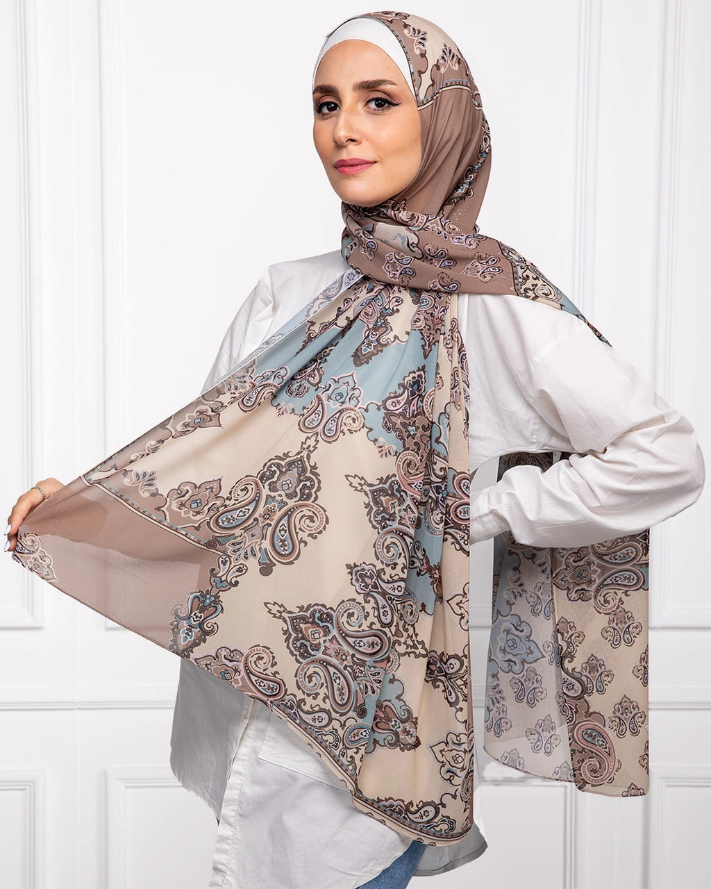 Bask | Printed Chiffon Scarf