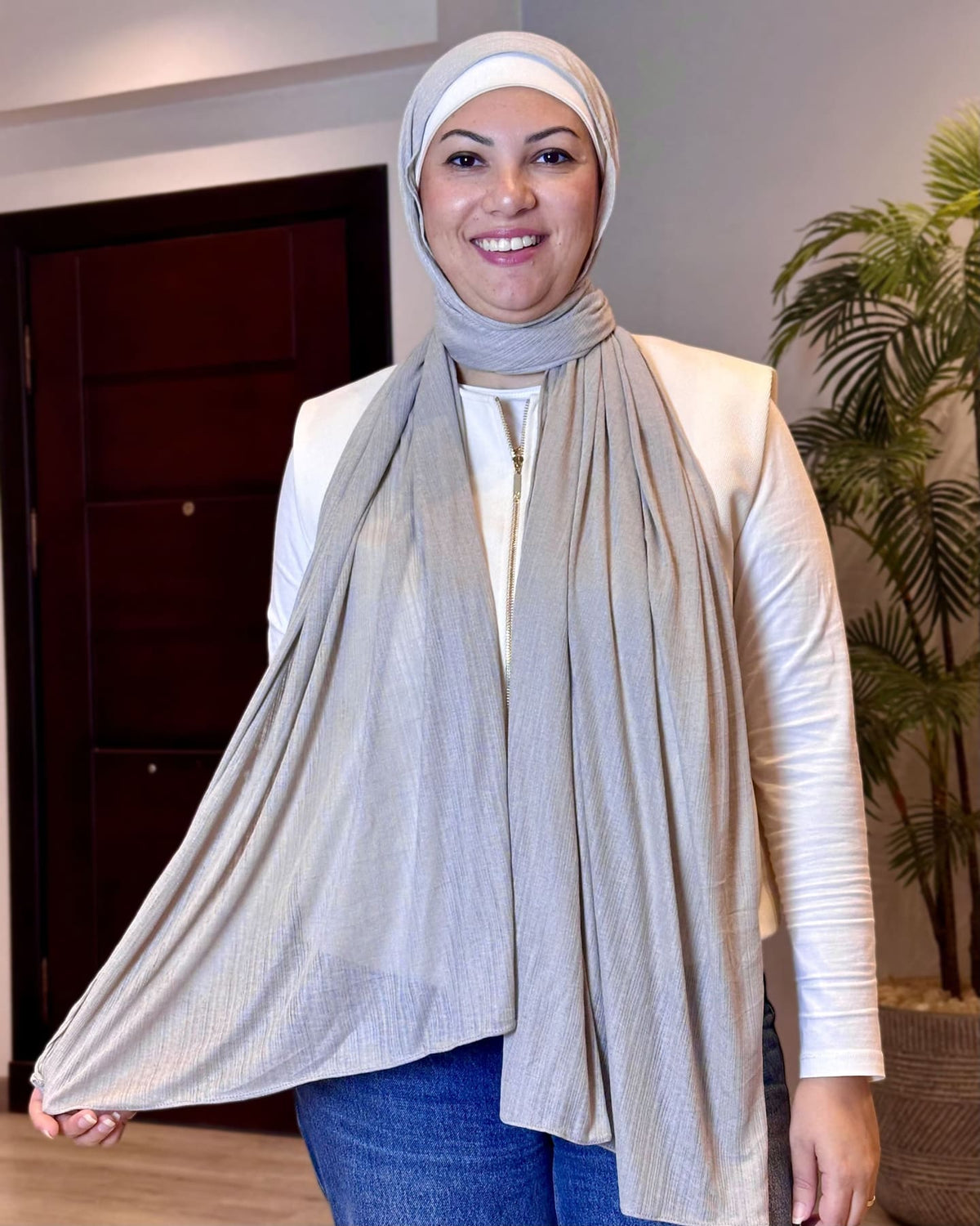 Sylvienne | Light Café | Cotton Kuwaiti Scarf