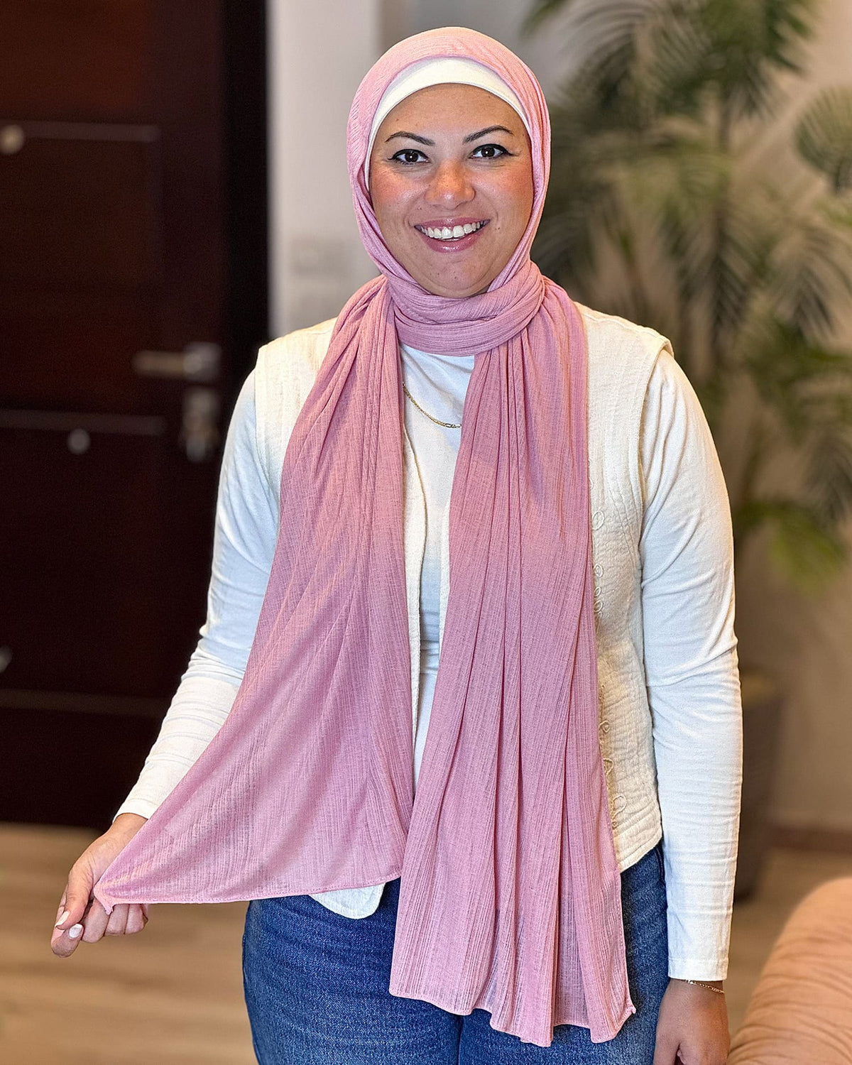 Arvienne | Pink |Cotton Kuwaiti Scarf